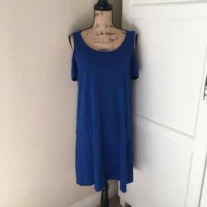 August Silk blue dress size L